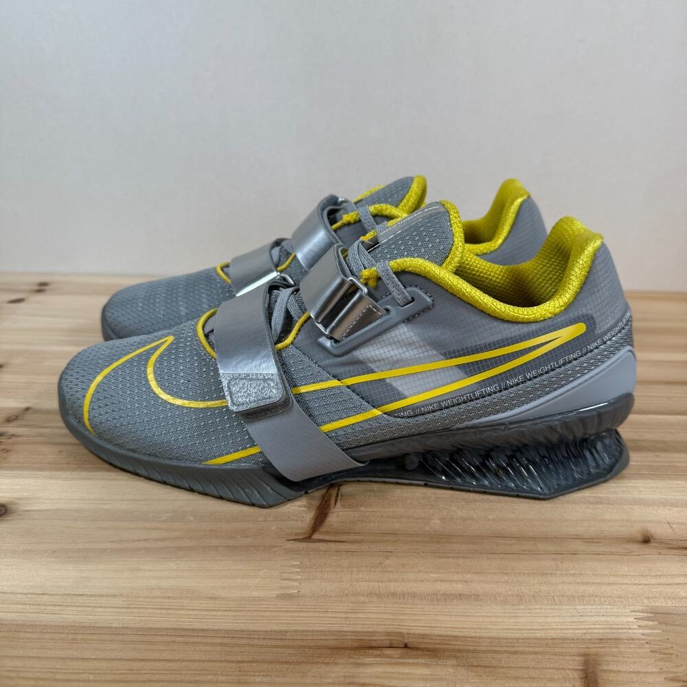 Nike Romaleos 4 Weightlifting Shoes Mens 11 wolf grey yellow CD3463-002 - Picture 3 of 8